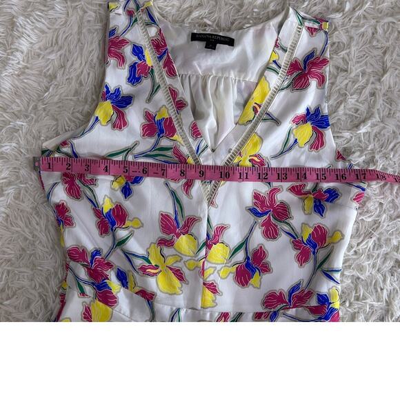 Banana Republic Women's Size 6 Cream Multicolor Floral Fit & Flare Dress #0438 - Picture 9 of 10